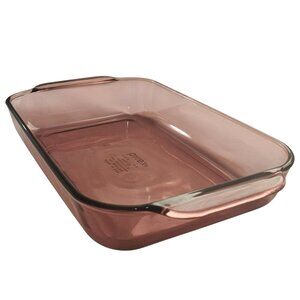 Pyrex Cranberry Baking Dish casserole 2qt cake pan 232R oven to table